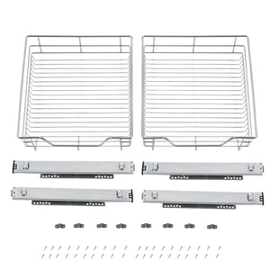 Set da 2 cassetti telescopici in varie dimensioni Acciaio Argento [en.casa]