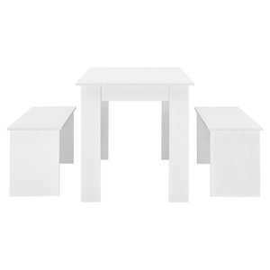 Set Hokksund per Sala da Pranzo Tavolo e 2 Panche - Vari Colori [en.casa]