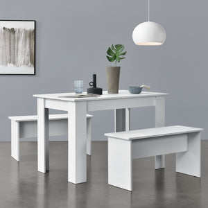 Set Hokksund per Sala da Pranzo Tavolo e 2 Panche - Vari Colori [en.casa]