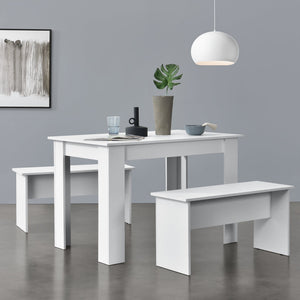 Set Hokksund per Sala da Pranzo Tavolo e 2 Panche - Vari Colori [en.casa]