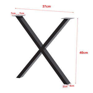 Set di 2 Gambe DIY 'Høng' 2 Gambe per Mobili 'Fai da te' a Forma di X - Nero, opaco - Varie Misure [en.casa]