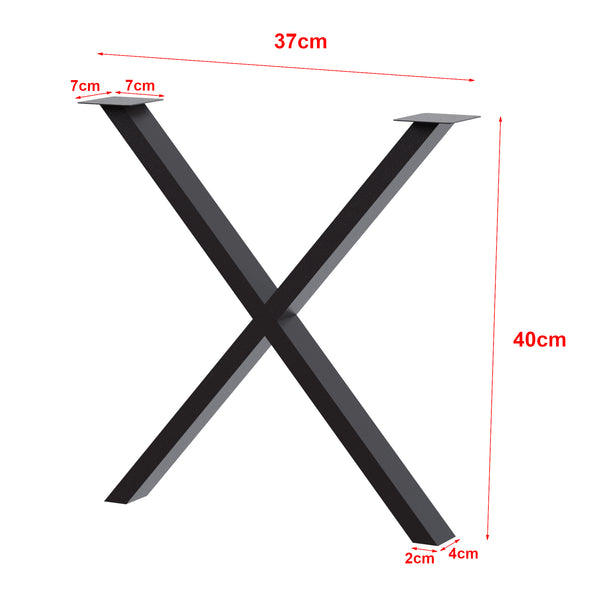 Set di 2 Gambe DIY 'Høng' 2 Gambe per Mobili 'Fai da te' a Forma di X - Nero, opaco - Varie Misure [en.casa]