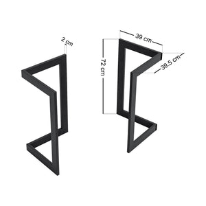 Struttura del tavolo Kaskinen set da 2 in acciaio [en.casa]