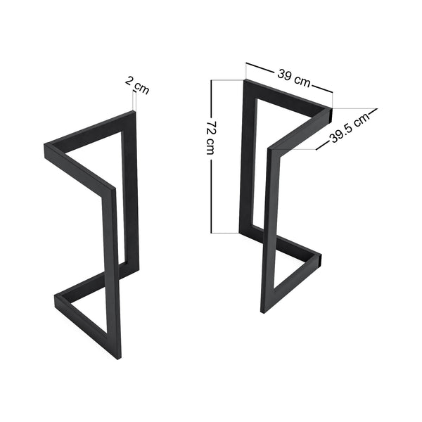 Struttura del tavolo Kaskinen set da 2 in acciaio [en.casa]