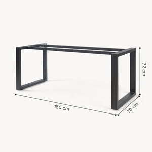 Telaio per Tavolo 'Fai da Te' Vestmalu Struttura a Gambe Rettangolari - Nero - Varie Misure [en.casa]