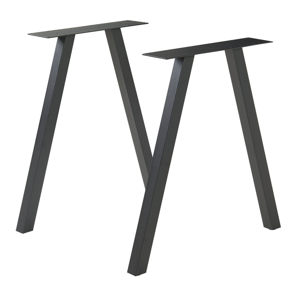 Set di 2 Gambe Heustreu per Mobili Fai da Te - Acciaio Nero [en.casa]