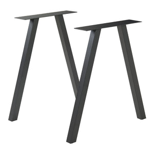 Set di 2 Gambe Heustreu per Mobili Fai da Te - Acciaio Nero [en.casa]