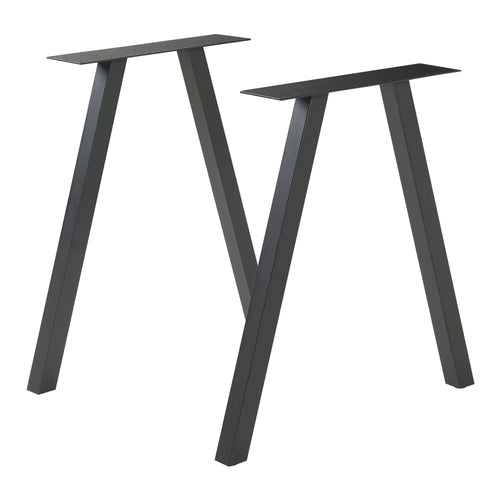 Set di 2 Gambe Heustreu per Mobili Fai da Te - Acciaio Nero [en.casa]