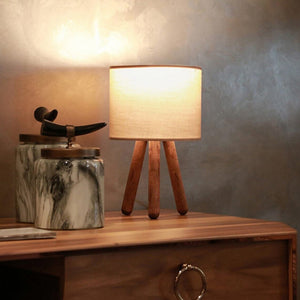 Lampada da tavolo Preston legno 1xE27 color sabbia [lux.pro] - premiumXL