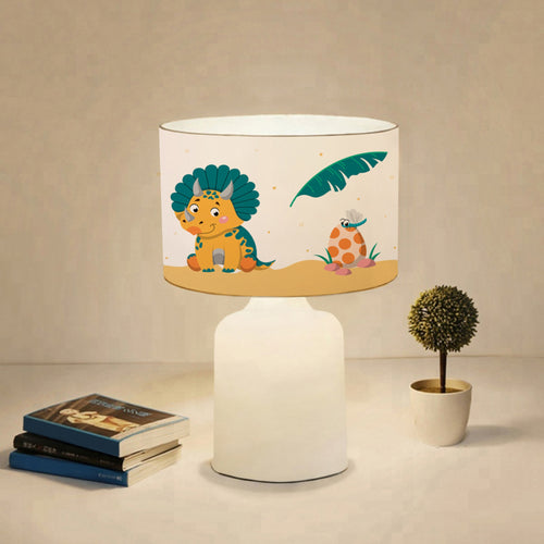 Lampada da Comodino 'Macclesfield' per Cameretta Lampada da Tavolo con Paralume Cilindrico in Tessuto Lampada per Bambini con Vari Motivi - lux.pro 