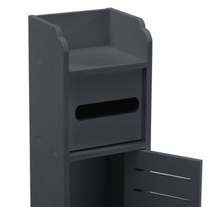Mobiletto Contenitore Leoben da Bagno con Scomparto Porta Carta Igiencia 80 x 15 x 15 cm - Vari Colori [en.casa]