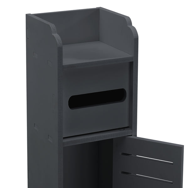 Mobiletto Contenitore Leoben da Bagno con Scomparto Porta Carta Igiencia 80 x 15 x 15 cm - Vari Colori [en.casa]