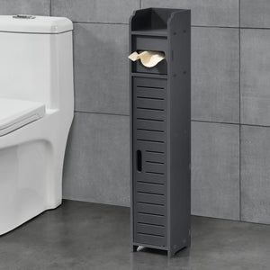 Mobiletto Contenitore Leoben da Bagno con Scomparto Porta Carta Igiencia 80 x 15 x 15 cm - Vari Colori [en.casa]
