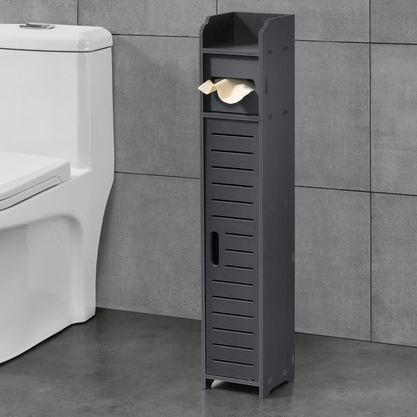 Mobiletto Contenitore Leoben da Bagno con Scomparto Porta Carta Igiencia 80 x 15 x 15 cm - Vari Colori [en.casa]