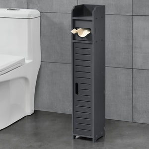 Mobiletto Contenitore Leoben da Bagno con Scomparto Porta Carta Igiencia 80 x 15 x 15 cm - Vari Colori [en.casa]