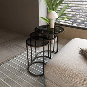 Tavolino da salotto Kyyjärvi set da 3 pezzi vari colori [en.casa]