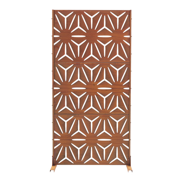 Pannello Divisorio Kilsturd in Acciaio Corten a Motivo Decorativo - Marrone Ossidato casa.pro