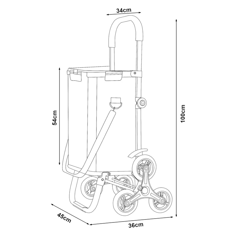 Schizzo in scala Trolley Portaspesa Neef 41 L 20 kg Saliscale [en.casa]