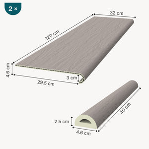 Set di Profili Bunschoten Coprigradini Arrotondati in PVC 120 x 32 x 4,6 cm NEU.HOLZ