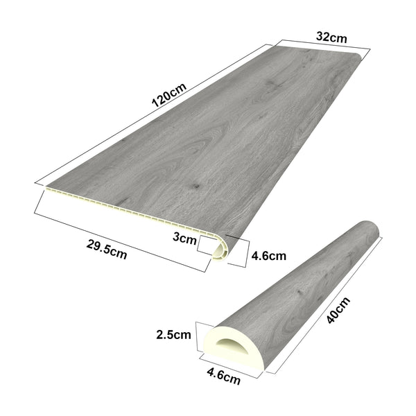 Set di Profili Bunschoten Coprigradini Arrotondati in PVC 120 x 32 x 4,6 cm NEU.HOLZ