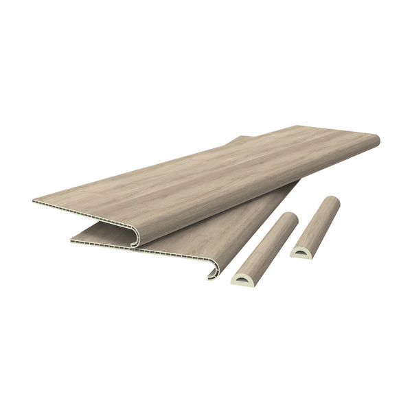 Set di Profili Bunschoten Coprigradini Arrotondati in PVC 120 x 32 x 4,6 cm NEU.HOLZ