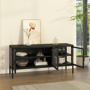 Armadietto con Vetrina Borshavisa Credenza con Ante in Vetro [en.casa] 