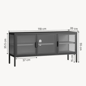 Armadietto con Vetrina Borshavisa Credenza con Ante in Vetro [en.casa] 