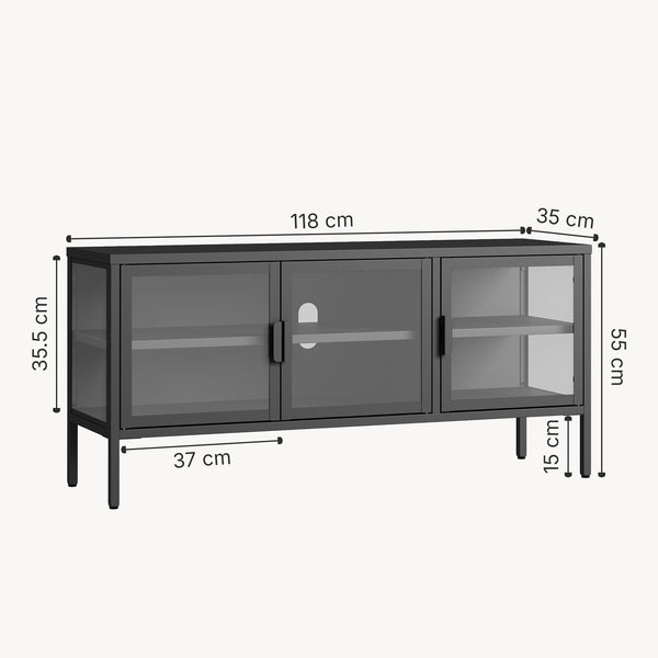 Armadietto con Vetrina Borshavisa Credenza con Ante in Vetro [en.casa] 