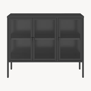 Armadietto con Vetrina Borshavisa Credenza con Ante in Vetro [en.casa] 