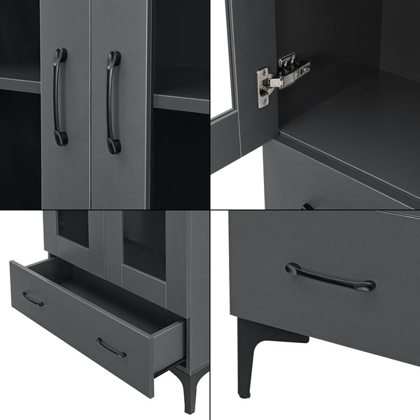Armadio a Vetrata Søndersø Credenza con Vetrina - Vari Colori [en.casa] 