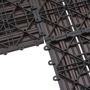 Set di 11 Piastrelle in WPC 'Schramberg' per Pavimentazione da Esterno con Sistema a Incastro, Copertura cca.1m² - Vari Colori [en.casa]