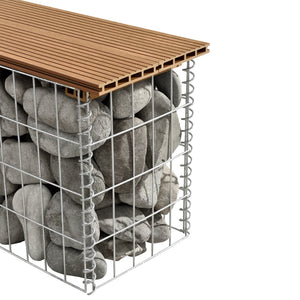 Panchina Gabbione Metallico con Seduta in WPC 100 x 30 x 45 cm pro.tec