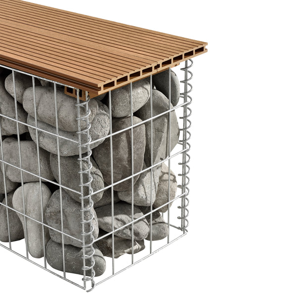Panchina Gabbione Metallico con Seduta in WPC 100 x 30 x 45 cm pro.tec