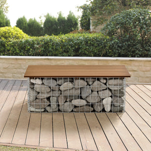Panchina Gabbione Metallico con Seduta in WPC 100 x 30 x 45 cm pro.tec