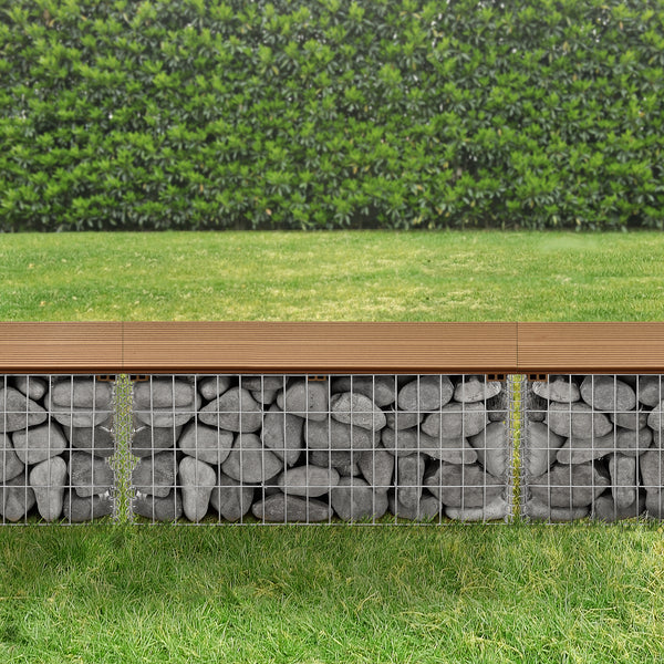Panchina Gabbione Metallico con Seduta in WPC 100 x 30 x 45 cm pro.tec