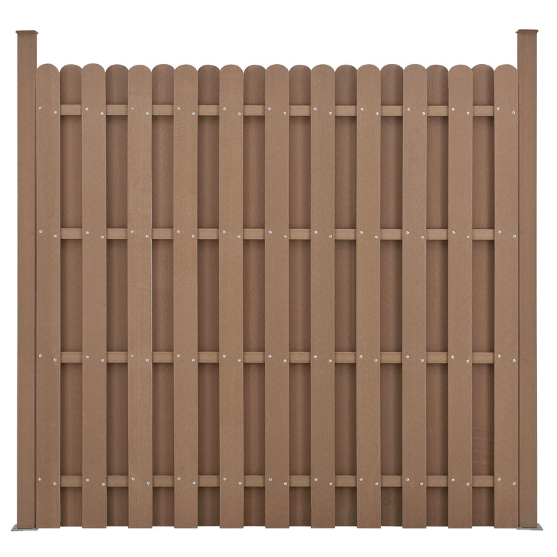 Schizzo in scala Steccato con Doghe e Colonne in WPC e Base in Acciaio 185 x 193 cm NEU.HOLZ
