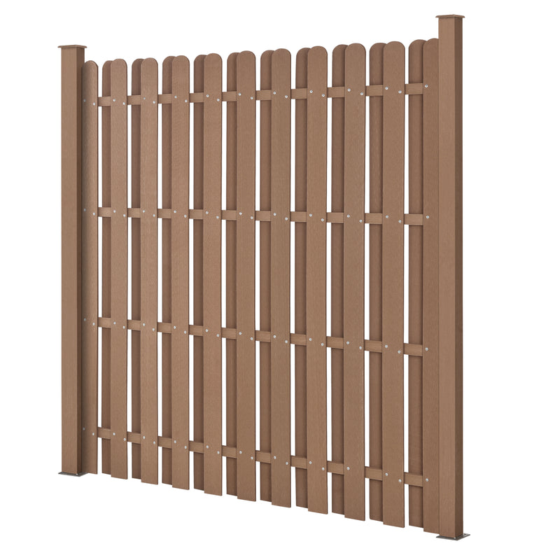 Schizzo in scala Recinzione in WPC per Giardino Staccionata a Doppia Faccia Steccato NEU.HOLZ 