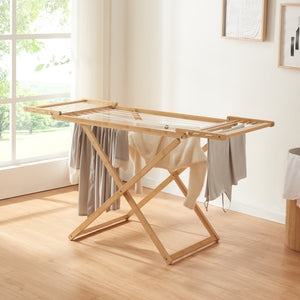 Stendibiancheria pieghevole Fakala 154x59x82 cm bambù [en.casa] - premiumXL