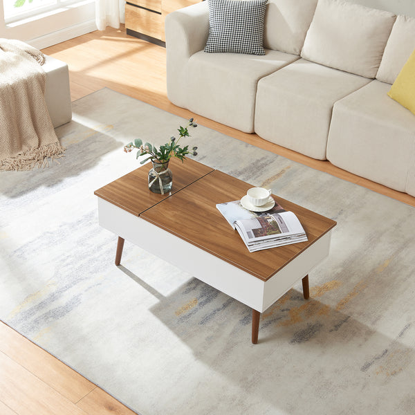 Tavolino da Salotto Flesen con Piano Sollevabile e Scomparti 92 x 52 x 41 cm [en.casa]