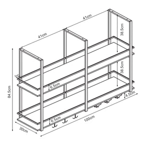 Portabottiglie Hubro Nero/effetto noce [en.casa]