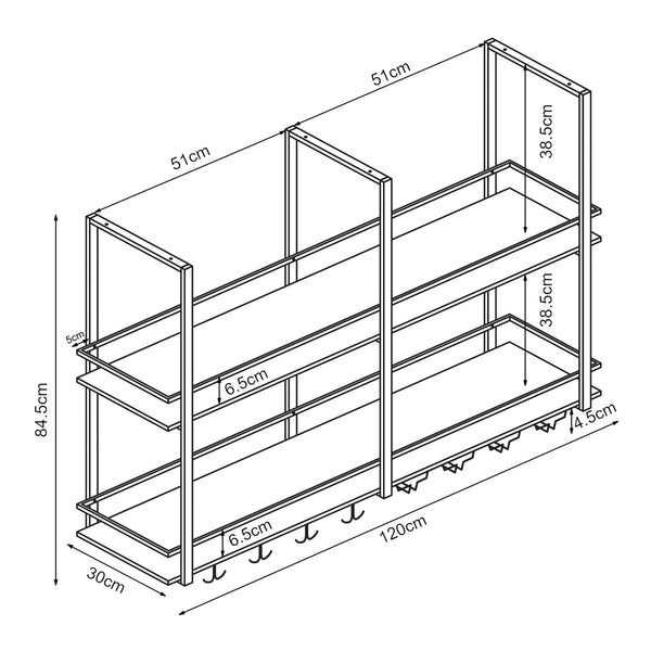 Portabottiglie Sospeso da Soffitto Hubro [en.casa]