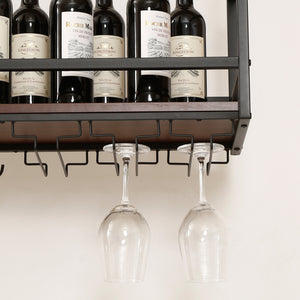 Portabottiglie Sospeso da Soffitto Borejle con Portacalici e Ganci per Tazze [en.casa] 