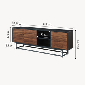 Armadietto Boxholm Credenza Bassa con 3 Ante Push-Open [en.casa] 