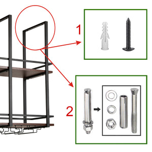 Portabottiglie Hubro Nero/effetto noce [en.casa]