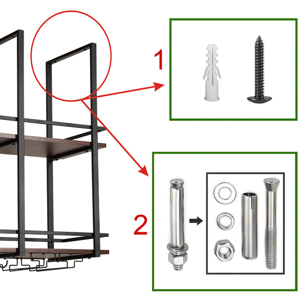 Portabottiglie Hubro Nero/effetto noce [en.casa]