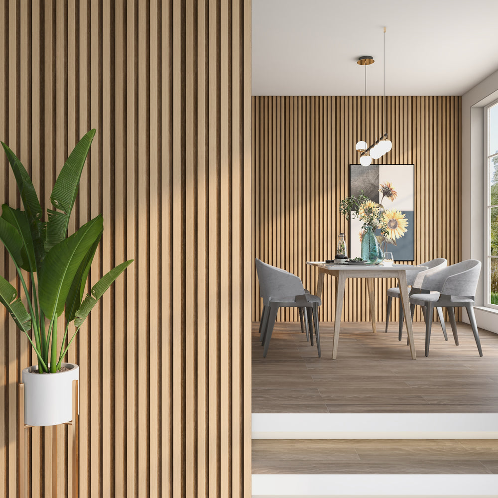 Pannello da parete 3D Borger Set 195x30 cm effetto quercia chiara [NEU.HOLZ]