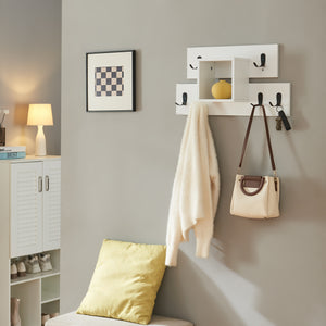 Appendiabiti da parete Vänd con ripiano 32x60x14 cm bianco [en.casa] - premiumXL