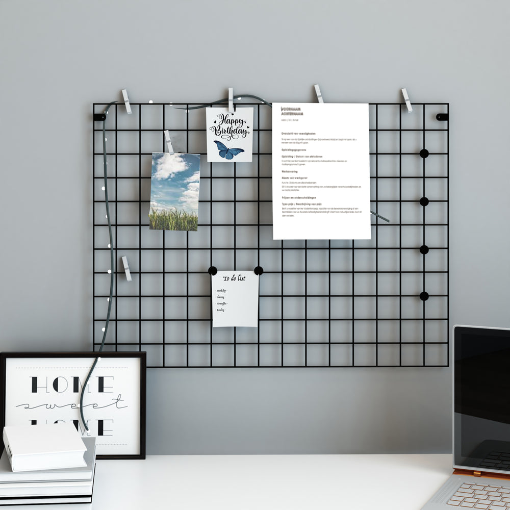 Griglia da parete Sæby metallo 75 x 55 cm nero [en.casa] - premiumXL