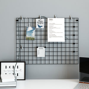Griglia da parete Sæby metallo 75 x 55 cm nero [en.casa] - premiumXL