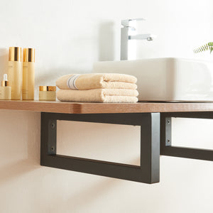 Mensola da parete set da 2 Hawangen acciaio nero [en.casa]